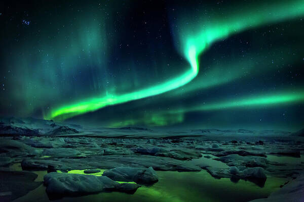 Scenics Poster featuring the photograph Aurora Borealis Or Northern Lights #4 by Arctic-images