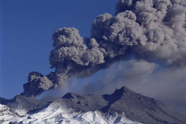 Feb0514 Poster featuring the photograph Mt Ruapehu 1996 Eruption New Zealand #4 by Tui De Roy