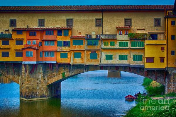 Bridge Poster featuring the photograph Ponte Vecchio by Nicola Fiscarelli