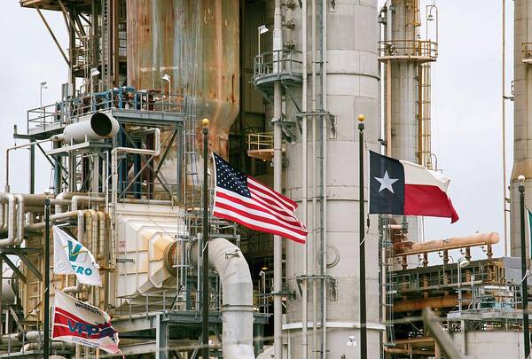 Oil Refinery Poster featuring the photograph Oil Refinery #5 by Jim West