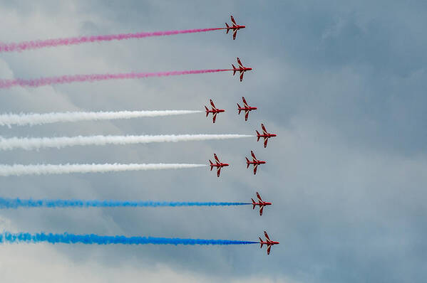 Red Arrows Poster featuring the photograph The Red Arrows #6 by Gary Eason