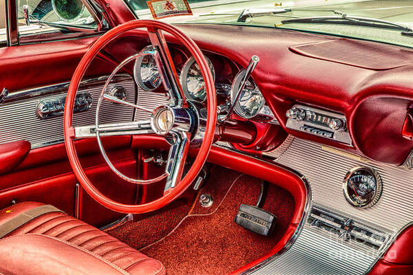 1962 Poster featuring the photograph 62 Thunderbird Interior by Jerry Fornarotto