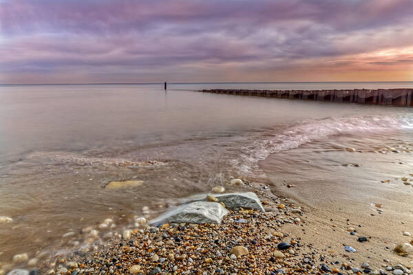 Lake Michigan Poster featuring the photograph Breakwater #7 by Peter Lakomy