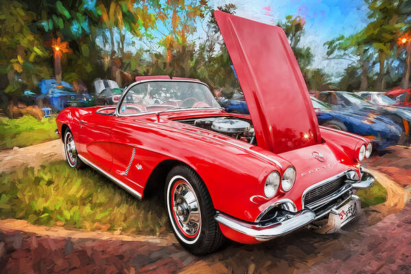 1962 Poster featuring the photograph 1962 Chevrolet Corvette Convertible Painted #9 by Rich Franco