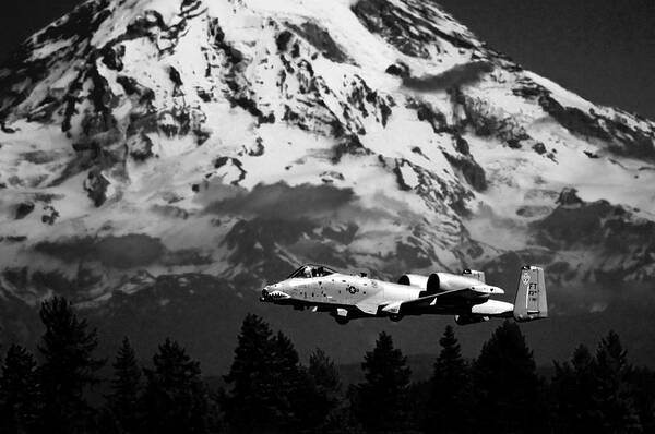 A10 Poster featuring the photograph A-10 Over Mt. Rainier by Chris McKenna