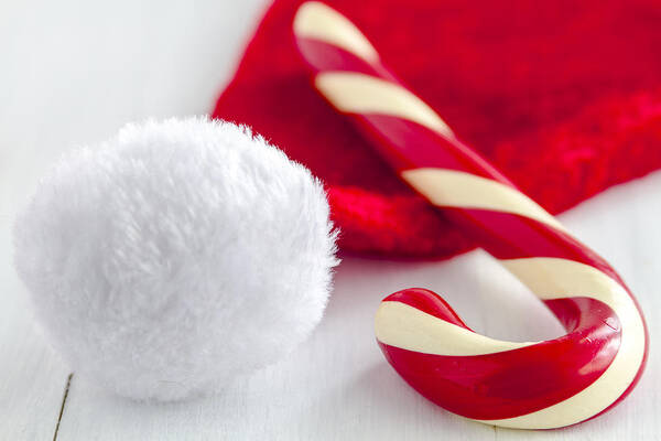 Candy Poster featuring the photograph A Candy Cane for Santa by Teri Virbickis