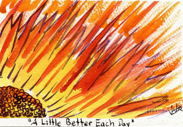 Watercolor Sunshine Poster featuring the painting A Little Better Each Day by Victor Vosen