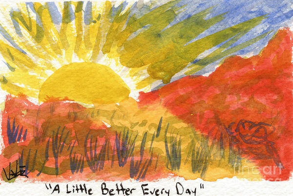 Watercolor Sunshine Poster featuring the painting A Little Better Every Day by Victor Vosen