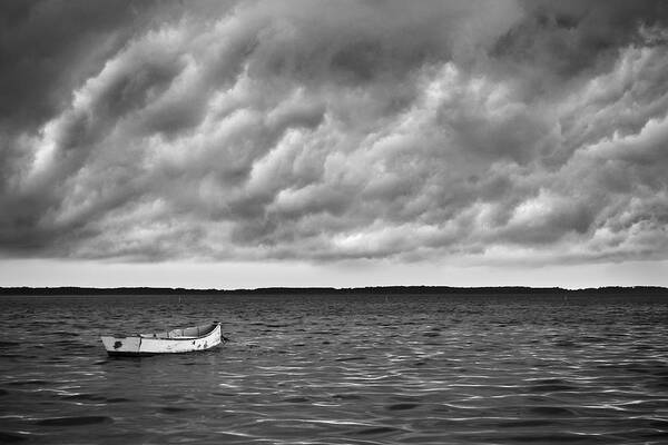 Black And White Poster featuring the photograph A Storm Approaches Harkers Island by Bob Decker