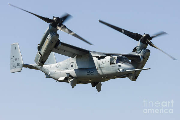 Us Marine Corps Poster featuring the photograph A U.s. Marine Corps V-22 Osprey by Rob Edgcumbe