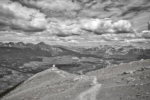Jasper National Park Poster featuring the photograph Above Jasper - Black and White by Stuart Litoff