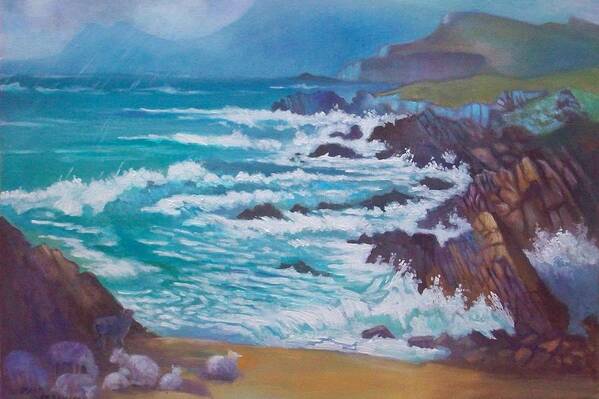Ireland Poster featuring the painting Achill Ireland by Paul Weerasekera