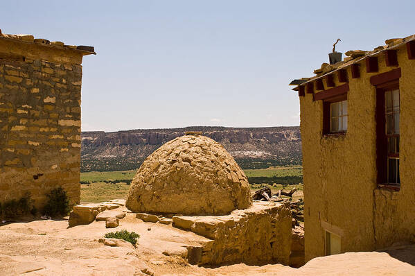 View Near The Oven On Acoma Pueblo Poster featuring the photograph Acoma Oven by James Gay