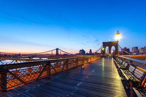 Big Apple Poster featuring the photograph Across The Bridge by Daniel Chen