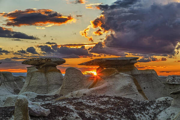 Badlands Poster featuring the photograph Ah-Shi-Sle-Pah Wilderness' Sunset by Alex Mironyuk