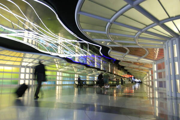 People-mover Poster featuring the photograph Airport Rush by Kate Purdy