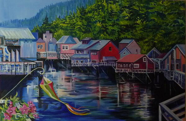 For Sale Poster featuring the painting Alaska. Ketchikan by Anna Duyunova