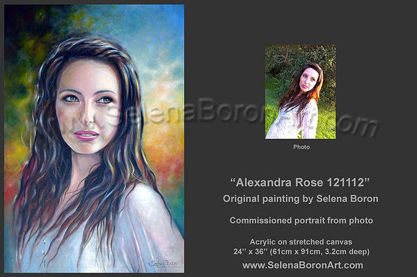 Portrait Poster featuring the painting Alexandra Rose 121112 by Selena Boron