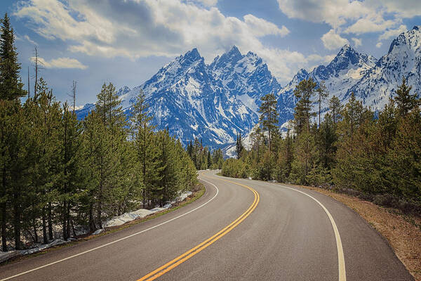 Grand Tetons Poster featuring the photograph All Roads Lead to the Tetons by Jared Perry 