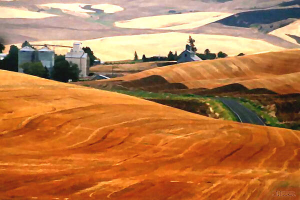 Farms Poster featuring the painting Amber Waves by Jann Paxton