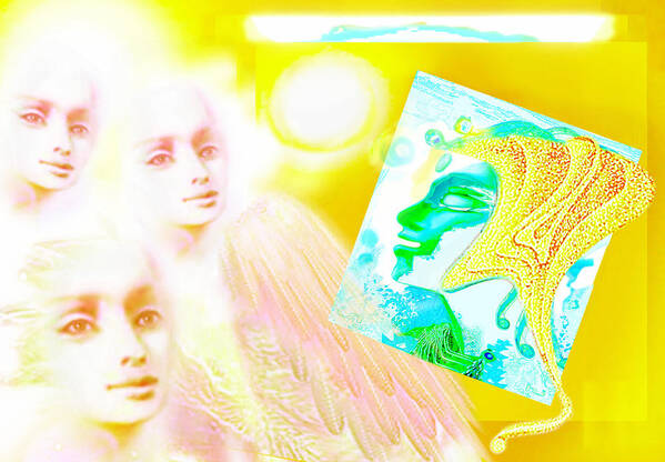 Angels Poster featuring the painting Angelic Realms by Hartmut Jager