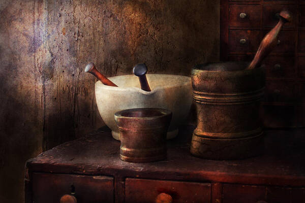 Pharmacy Poster featuring the photograph Apothecary - Pick a Pestle by Mike Savad
