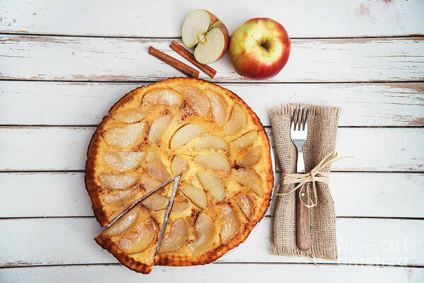 Table Poster featuring the photograph Apple cake by Viktor Pravdica