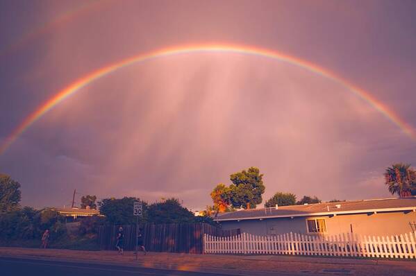 Rainbow Poster featuring the photograph Arc of The Rainbow by Jeremy McKay