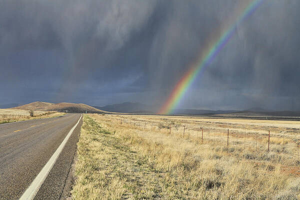 Rodeo Poster featuring the photograph Arizona Highway Rainbow by Gregory Scott