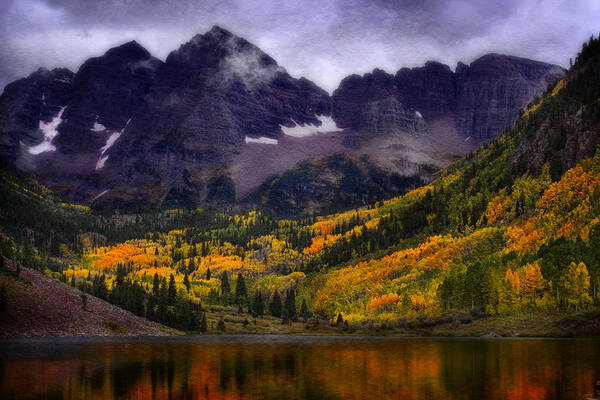 Colorado Poster featuring the photograph Autumn at Maroon Bells by Ellen Heaverlo