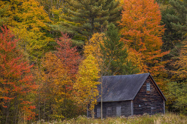 New Hampshire Poster featuring the photograph Autumn Barn in Easton by White Mountain Images