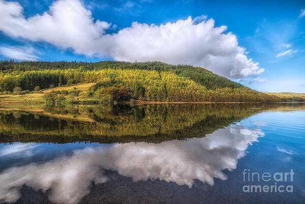 Llyn Geirionydd Poster featuring the photograph Autumn Clouds by Adrian Evans