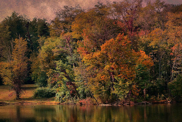 Autumn Poster featuring the photograph Autumn On The Lake by Deena Stoddard