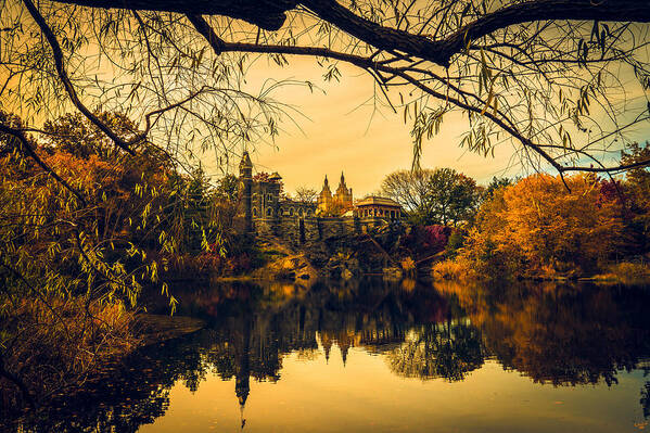 Belvedere Poster featuring the photograph Autumn Reflections at Belvedere Castle by Chris Lord