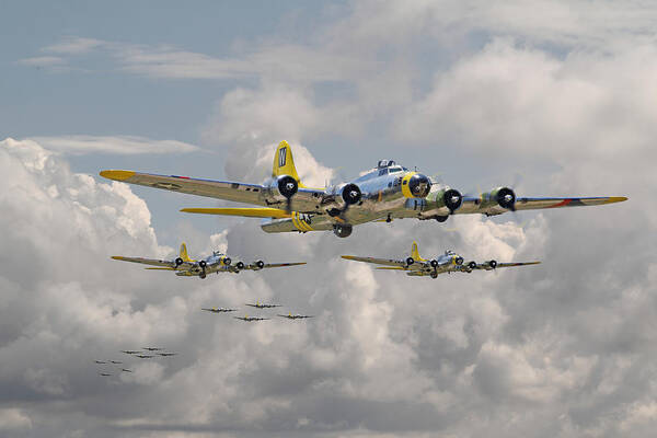 Aircraft Poster featuring the digital art B17 486th Bomb Group by Pat Speirs