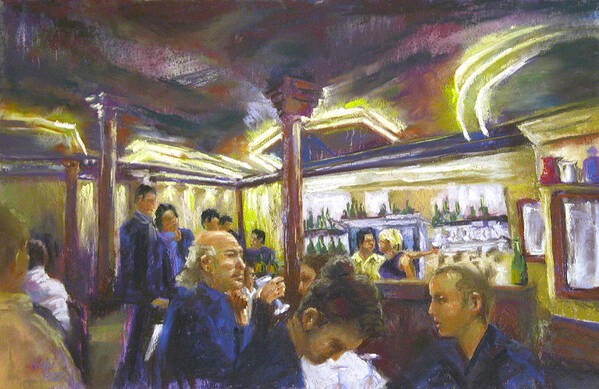 Paris Poster featuring the painting Barflies by Vicki Ross