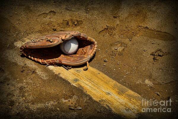 Paul Ward Poster featuring the photograph Baseball Pitchers Mound by Paul Ward