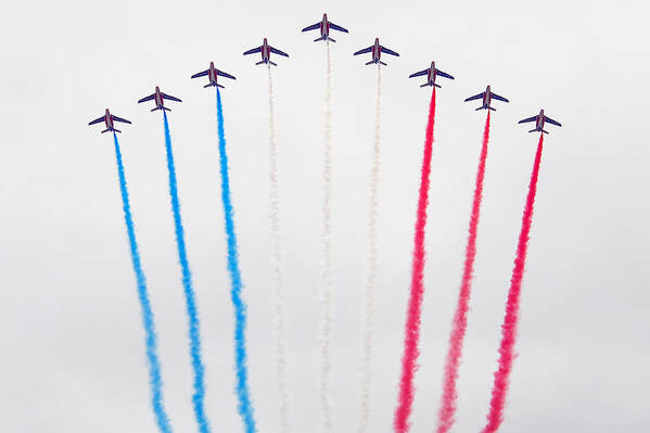 Bastille Day Poster featuring the photograph Bastille Day Air Show at the Champs-Elysees by Joel Thai