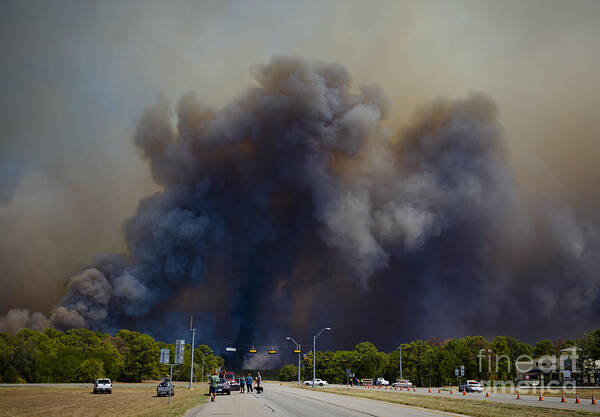 Bastrop Poster featuring the photograph Bastrop Burning Car Explosion by Richard Mason