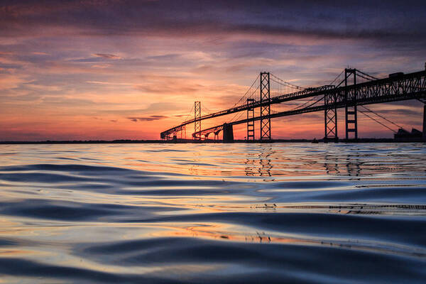 Bay Bridge Poster featuring the photograph Bay Bridge Silk by Jennifer Casey