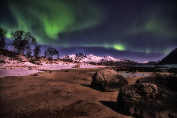 Aurora Poster featuring the photograph Beach Aurora by Wade Aiken