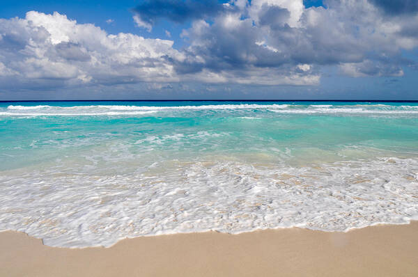 Nature Poster featuring the photograph Beautiful Beach Ocean in Cancun Mexico by Brandon Bourdages