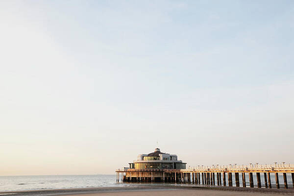 Tranquility Poster featuring the photograph Belgium, Blankenberge, View Of Pier At by Westend61