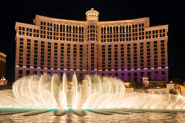 Las Vegas Poster featuring the photograph Bellagio Hotel and Casino Fountain by Clint Buhler