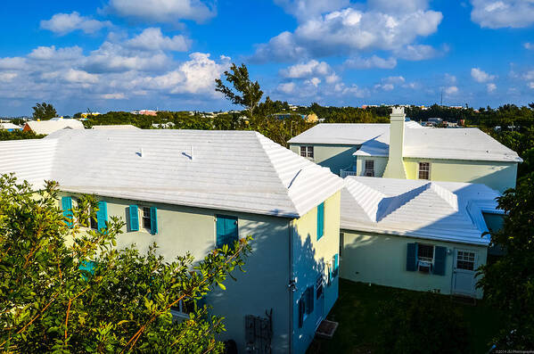 Bermuda Poster featuring the photograph Bermuda Zig-Zag Rooftops by Jeff at JSJ Photography