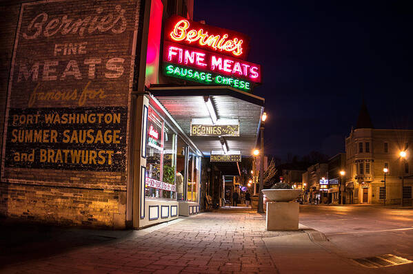 Bernies Poster featuring the photograph Bernies Fine Meats Signage by James Meyer
