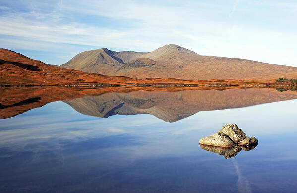 Mountains Poster featuring the photograph Black mount mountain range reflection by Grant Glendinning