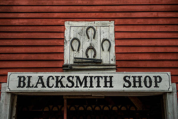 Blacksmith Shop Sign Poster featuring the photograph Blacksmith Shop Sign by Paul Freidlund