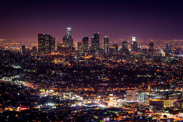 Los Angeles Poster featuring the photograph Los Angeles Skyline by Alexis Birkill