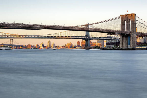 Big Apple Poster featuring the photograph BMW New York City Bridges by Susan Candelario